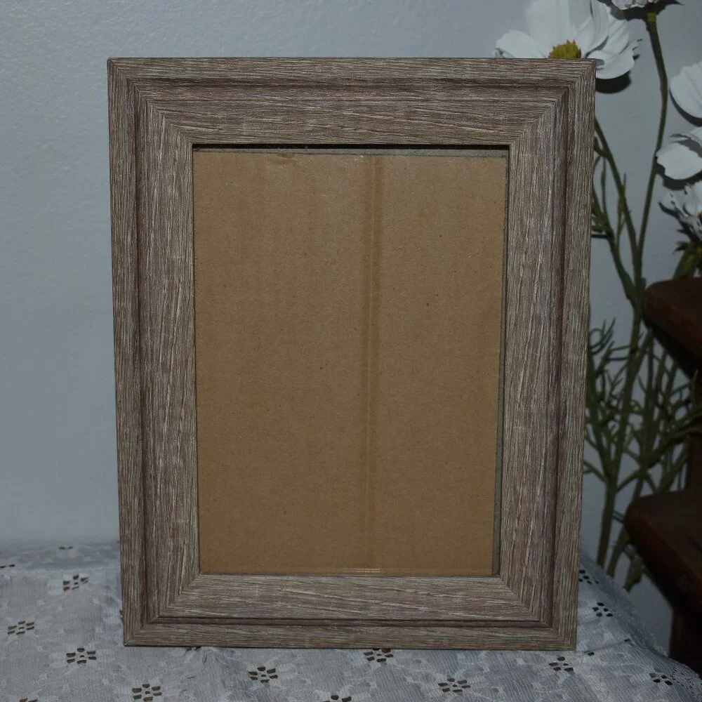Vintage Rustic Country Farmhouse Distressed Wood Picture Frame 2pc Set